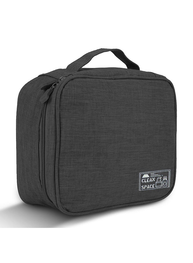 O Ozone Hanging Travel Wet Dry Toiletry Bag Beautician Women Men Bathing Storage Bag Folding Cosmetic Washbag Toilettas Makeup Organizer -Black- Black - Image 1