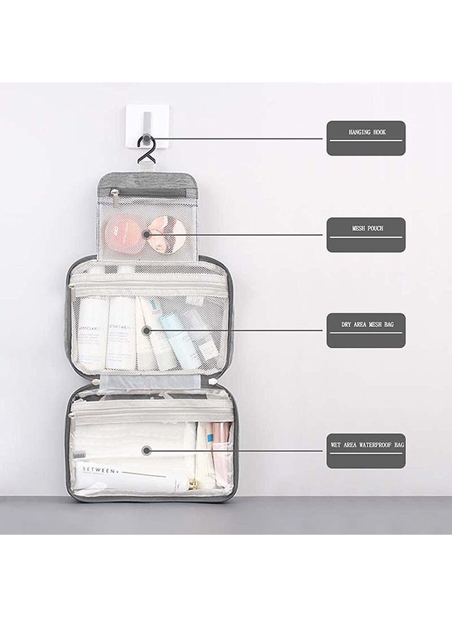 O Ozone Hanging Travel Wet Dry Toiletry Bag Beautician Women Men Bathing Storage Bag Folding Cosmetic Washbag Toilettas Makeup Organizer -Black- Black - Image 2