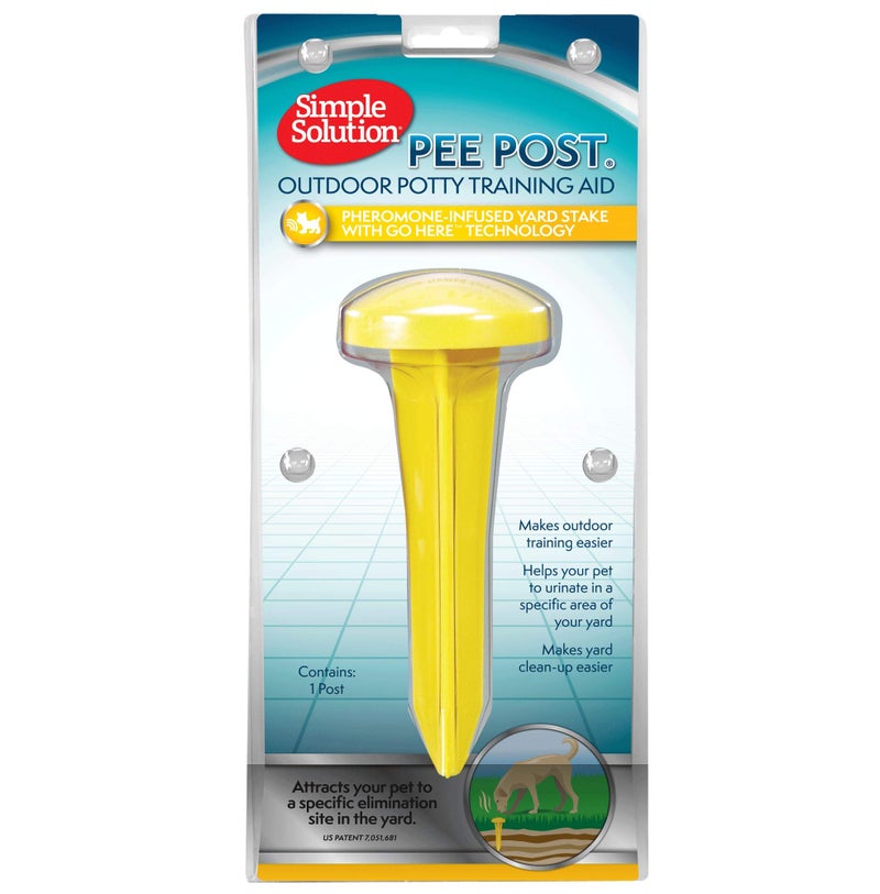 Simple Solution Pee Post Outdoor Dog Training Aid, 13-Inch Pheromone Infused Yard Marking Stake for Puppy Potty Training, Housebreaking, Lawn and Garden Dog Pee Attractant, Reusable Potty Helper - Image 1