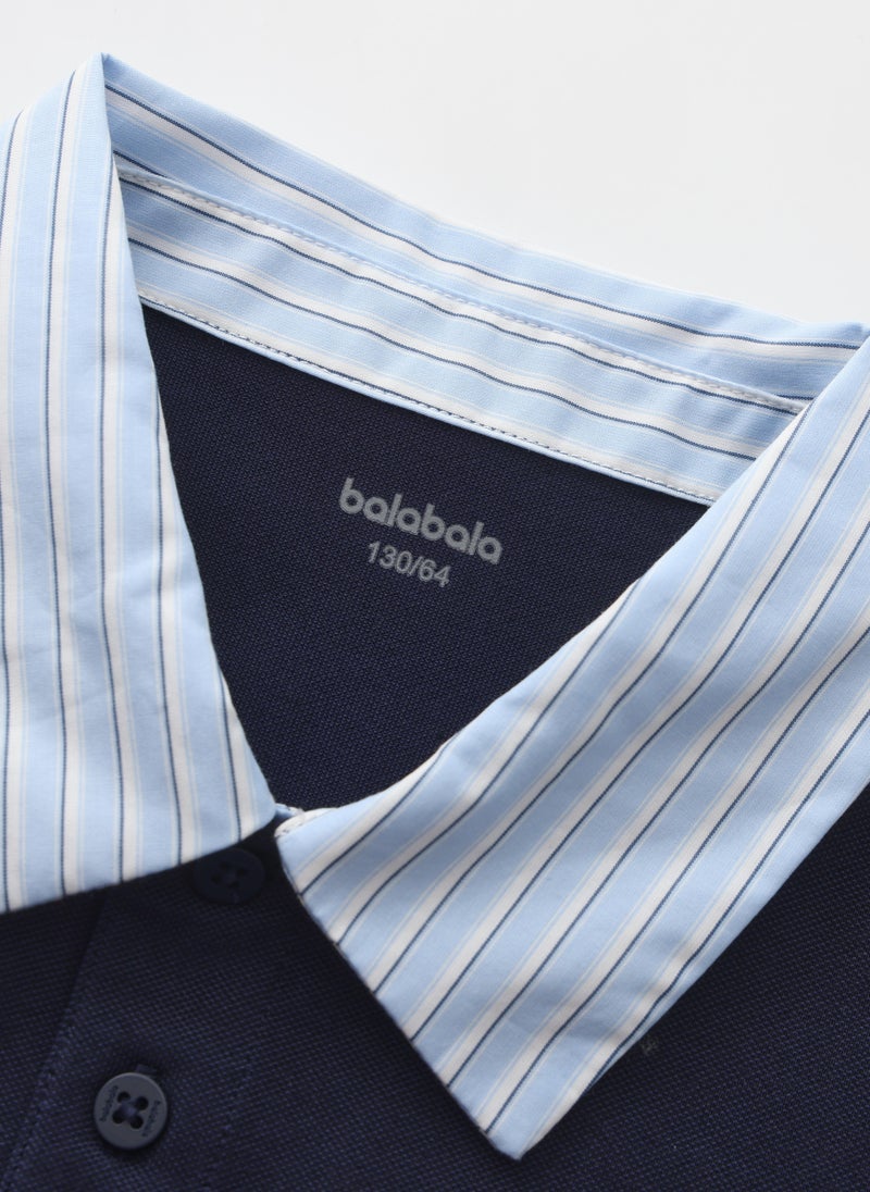 Balabala Kids Boys Lapel short-sleeved T-shirt - Image 3
