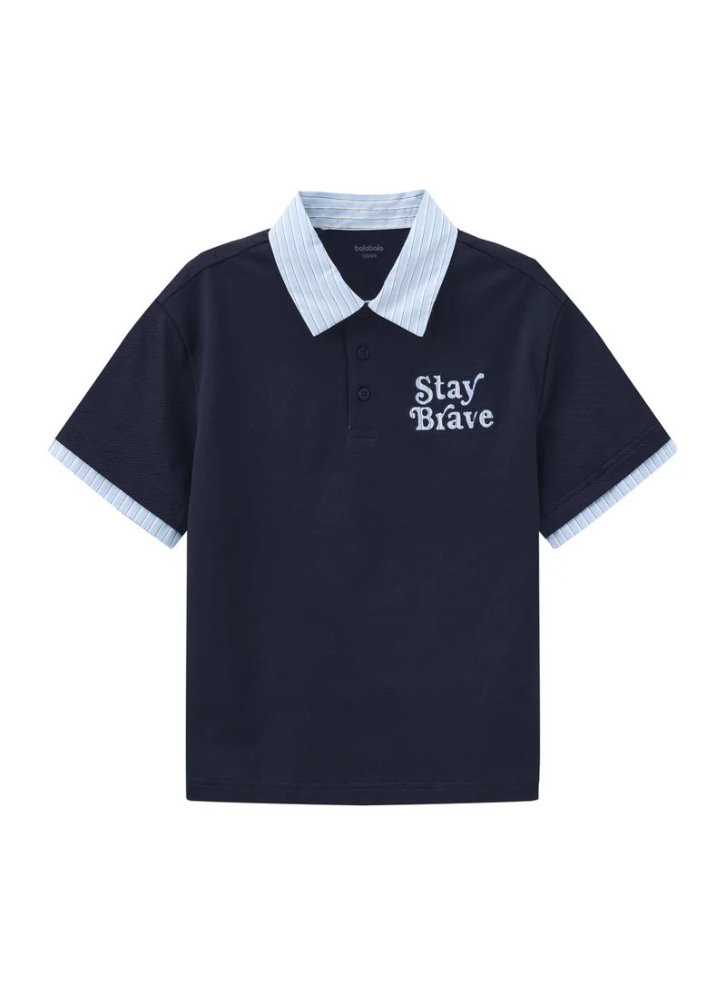 بالابالا Kids Boys Lapel short-sleeved T-shirt