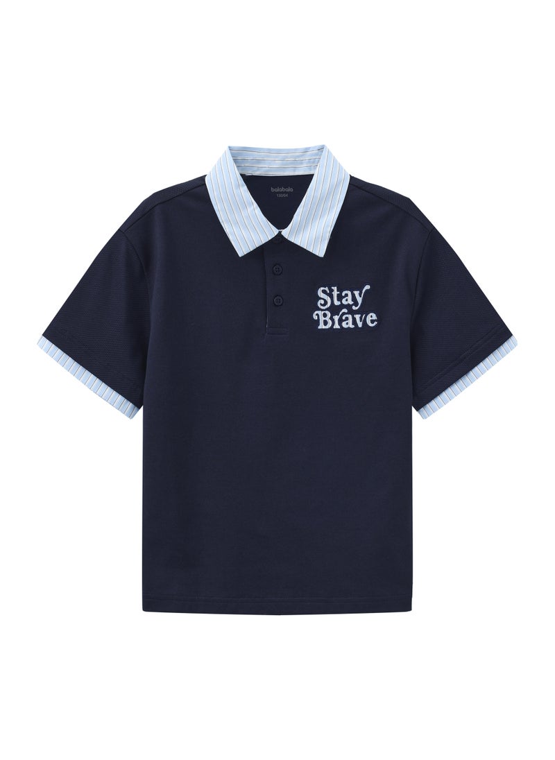 Balabala Kids Boys Lapel short-sleeved T-shirt - Image 1