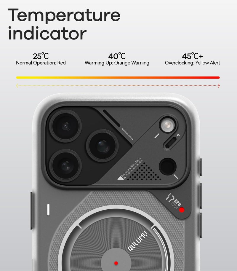 Aulumu A17 iPhone 17 Pro Magnetic Thermal Case | CoolHyper | with Camera Control | IMD Technology | Compatible with Magsafe | Touch Translucent Gray - Image 3