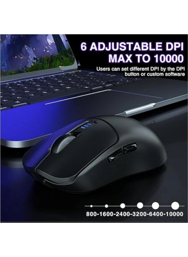 أولا فأرة الألعاب AULA SC580X – 3 أوضاع: لاسلكي 2.4G / بلوتوث / USB، 10000 DPI، خفيفة الوزن ومريحة - Image 4