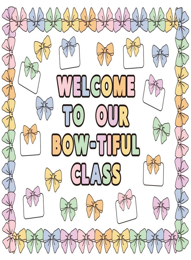 وولاين مجموعة لوحة إعلانات ورقية من Whaline مكونة من 73 قطعة، مزينة بأقواس قوس قزح، لتزيين الفصل الدراسي، مثالية لحفلات العودة إلى المدرسة. - Image 1