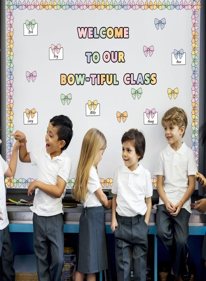 وولاين مجموعة لوحة إعلانات ورقية من Whaline مكونة من 73 قطعة، مزينة بأقواس قوس قزح، لتزيين الفصل الدراسي، مثالية لحفلات العودة إلى المدرسة. - Image 4