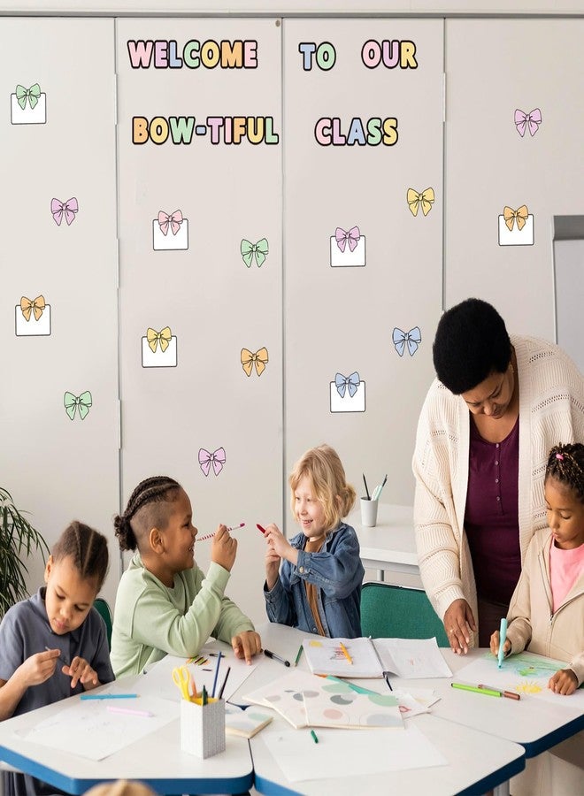 وولاين مجموعة لوحة إعلانات ورقية من Whaline مكونة من 73 قطعة، مزينة بأقواس قوس قزح، لتزيين الفصل الدراسي، مثالية لحفلات العودة إلى المدرسة. - Image 5