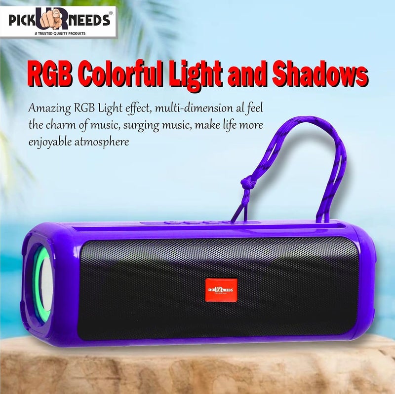 Pick Ur Needs Rechargeable Wireless Bluetooth Speaker Support TF Card/USB Device RGB Disco Light 2 Side Loud Speaker with Extra Bass (Blue) - Image 2
