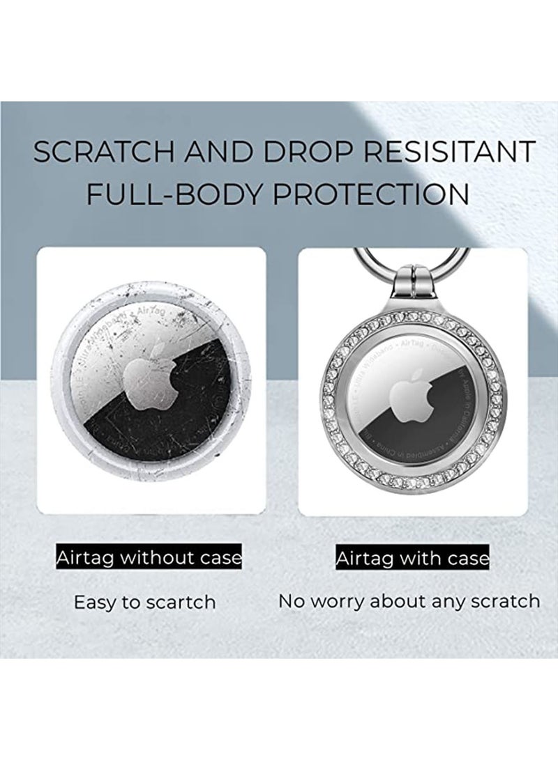 1 Pcs Airtag Metal Holder,AirTag Case with Key Ring,AirTag Keychain,Metal Protective AirTag Holder for Dog Cat Kids Keys Wallet Backpacks Sliver  - Image 5