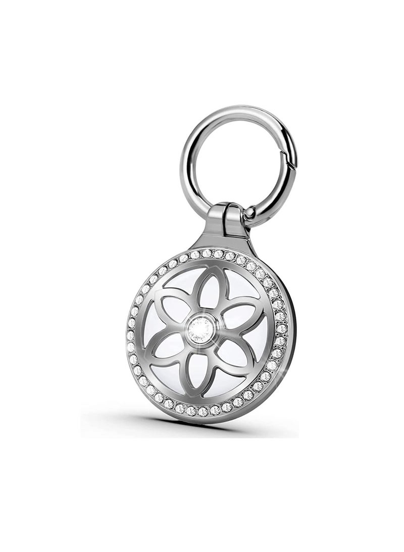 1 Pcs Airtag Metal Holder,AirTag Case with Key Ring,AirTag Keychain,Metal Protective AirTag Holder for Dog Cat Kids Keys Wallet Backpacks Sliver  - Image 1