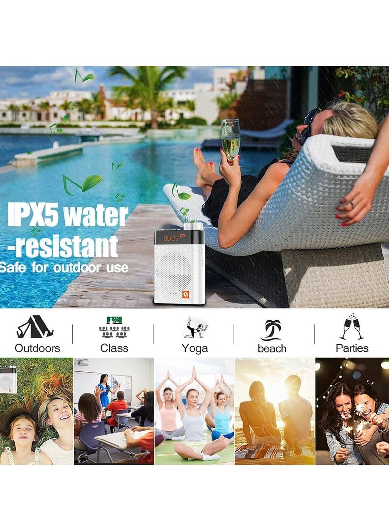 Voice Amplifier with UHF Wireless Microphone Headset, 3200mAh Portable Bluetooth Personal Voice Amplifier for Teachers, Fitness Instructors, Tour Guides, Classroom Speakers, and Outdoor Use - Image 3