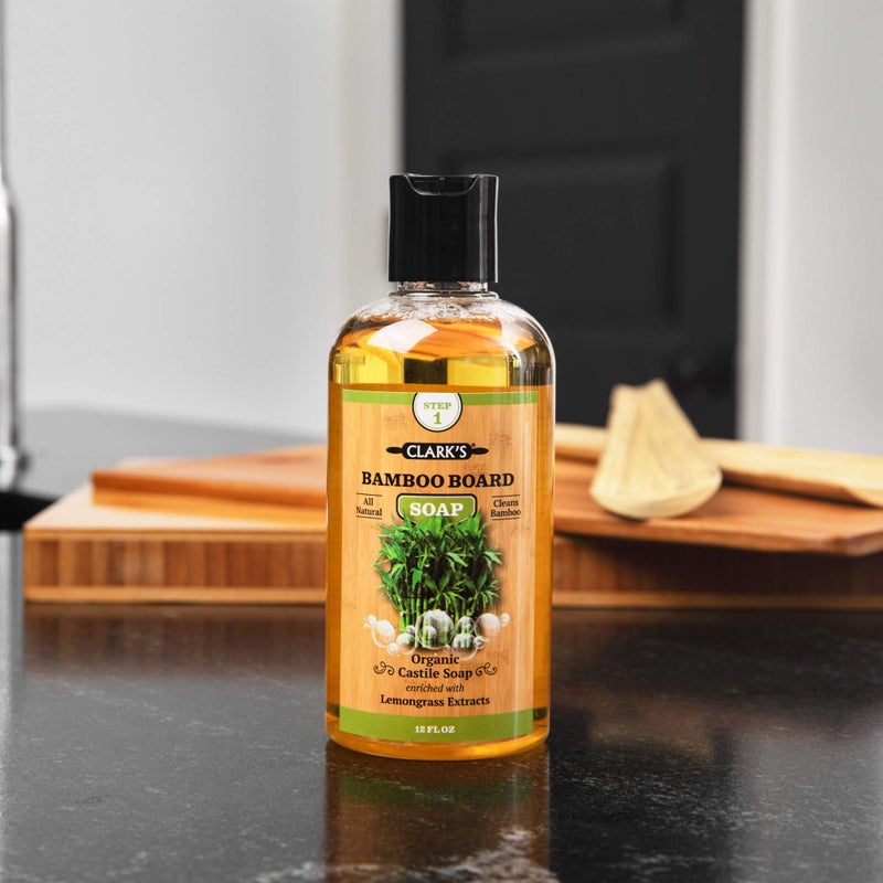 CLARK'S Cutting Board Organic Soap - Enriched with Lemongrass Extracts - Cleaner for Kitchen Countertops, Butcher Blocks, Bamboo, Wooden Bowls and Utensils - Cleans and Restores Wood - Food Safe - Image 5