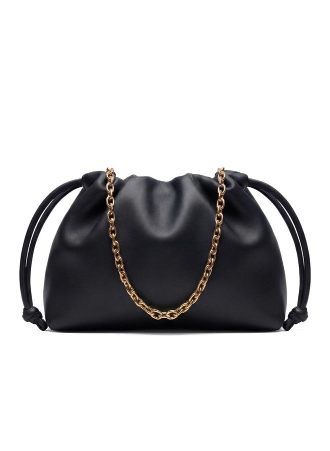 Apryl Clutch Purses for Women - Black Clutch Purse - Small Evening Bag - Soft PU Leather Handbag with Adjustable Crossbody Strap - Black - Image 1