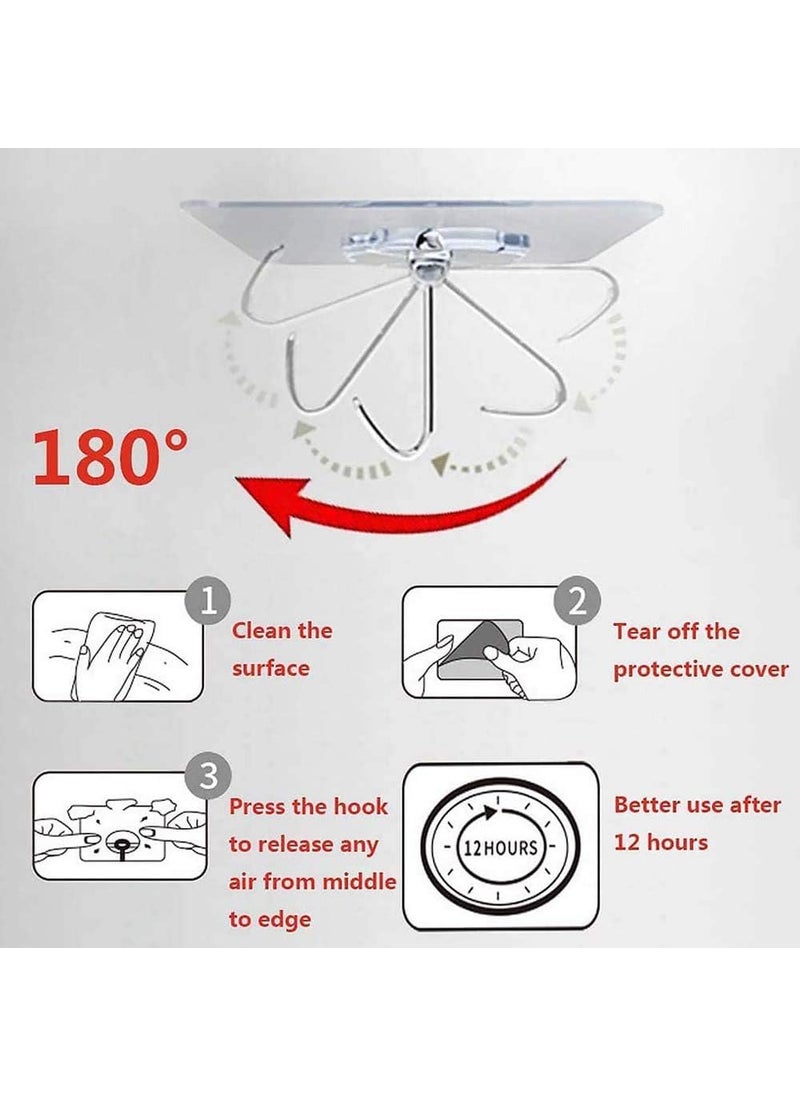 BELARO BELARO Pack of 24 Strong Self Adhesive Hanger Wall Hooks Without Drill for Heavy Duty ItemsKitchen Bathroom AccessoriesClothSpoon Hanging Suction Hook No Nails Sticker Design4  - Image 2