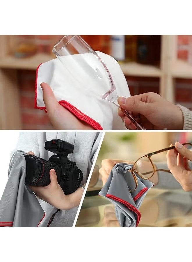 4 قطع من قماش تلميع زجاج النبيذ، قماش تنظيف كبير من الألياف الدقيقة، منشفة خالية من القطن لتجفيف كؤوس النبيذ وتنظيف النوافذ وكأس أدوات المائدة الزجاجية (أبيض) - Image 5