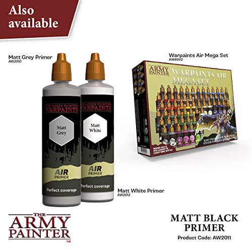 The Army Painter دهان الجيش، 100 مل طلاء هوائي أساس أسود غير لامع - للاير برش، ألعاب الحرب والنمذجة - Image 5