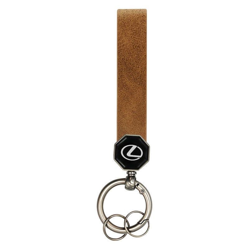 ليكساس سلسلة مفاتيح LEXUS بشعار السيارة باللون الأسود - حلقة مفاتيح معدنية فاخرة للسيارات، حامل مفاتيح سيارة متين، طلاء مقاوم للخدش، إكسسوار أنيق وصغير الحجم بشعار السيارة والمنزل والمكتب - Image 1