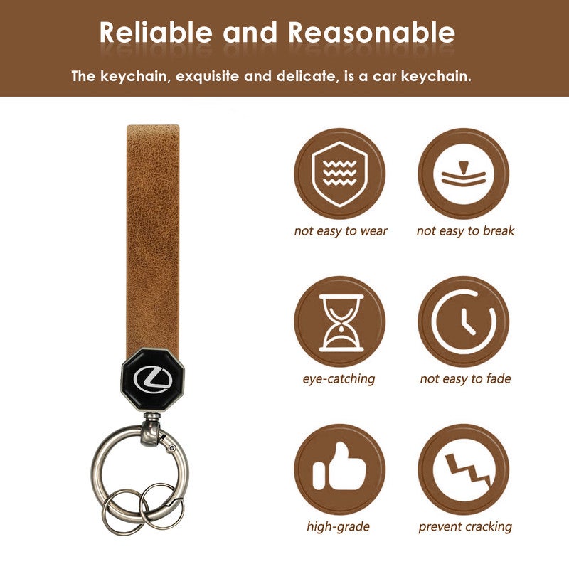 ليكساس سلسلة مفاتيح LEXUS بشعار السيارة باللون الأسود - حلقة مفاتيح معدنية فاخرة للسيارات، حامل مفاتيح سيارة متين، طلاء مقاوم للخدش، إكسسوار أنيق وصغير الحجم بشعار السيارة والمنزل والمكتب - Image 3