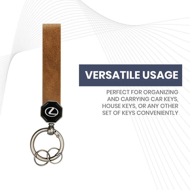 ليكساس سلسلة مفاتيح LEXUS بشعار السيارة باللون الأسود - حلقة مفاتيح معدنية فاخرة للسيارات، حامل مفاتيح سيارة متين، طلاء مقاوم للخدش، إكسسوار أنيق وصغير الحجم بشعار السيارة والمنزل والمكتب - Image 4