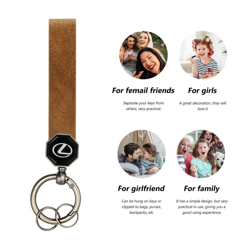 ليكساس سلسلة مفاتيح LEXUS بشعار السيارة باللون الأسود - حلقة مفاتيح معدنية فاخرة للسيارات، حامل مفاتيح سيارة متين، طلاء مقاوم للخدش، إكسسوار أنيق وصغير الحجم بشعار السيارة والمنزل والمكتب - Image 2