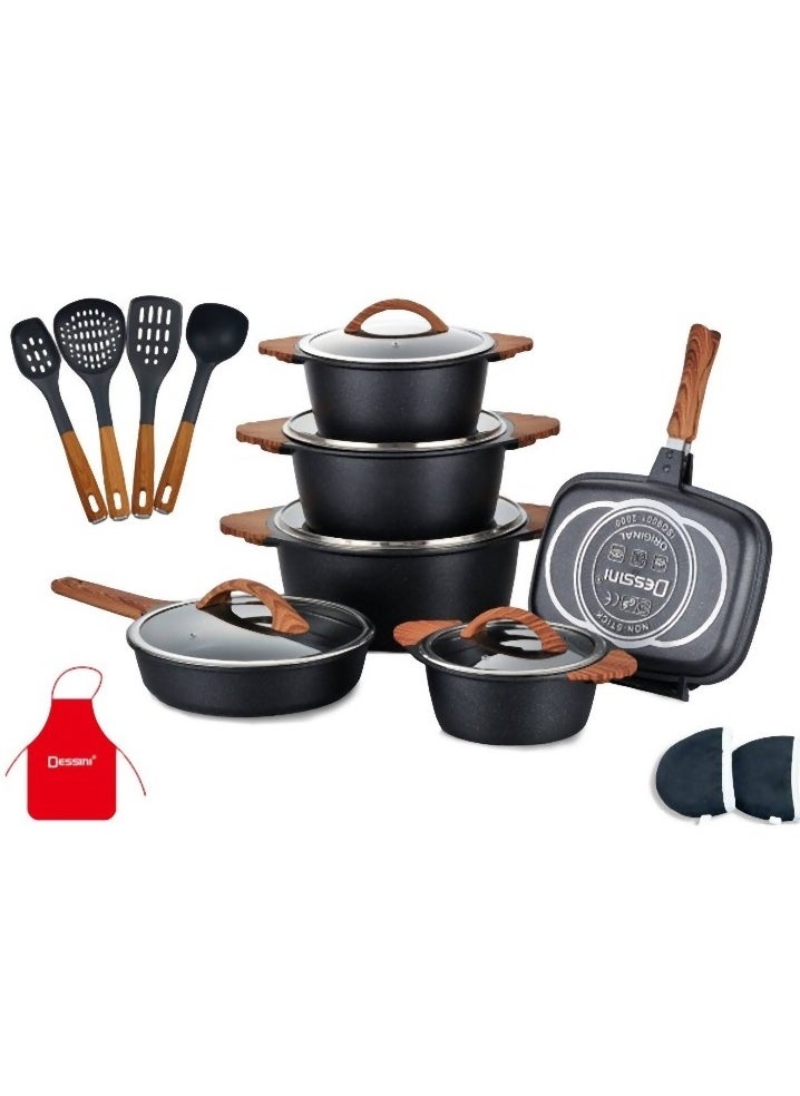 DESSINI 19 Pieces Granite Coated Cookware Set  - Image 1