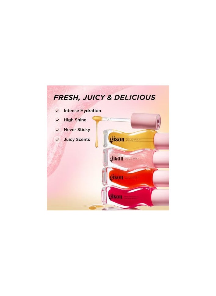 Gisou Honey Infused Hydrating Lip Oil, Nourishing Lip Moisturizer for Dry Lips, High Shine, Smooth Finish, Sheer Pinky Red Shade, Juicy Strawberry Scent, Strawberry Sorbet, 8ml  - Image 2