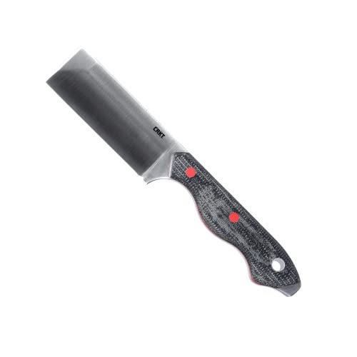 CRKT Razel Fixed Blade Knife: Everyday Carry Plain Edge, D2 Blade Steel, Resin Infused Fiber Handle w/Pocket Carry Sheath 4037,Silver/Black - Image 1