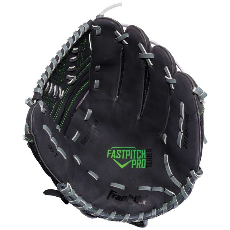 قفاز Franklin Sports Fastpitch للكرة اللينة - Fastpitch Pro - قفاز الكرة اللينة للبالغين والشباب - داخل وخارج الملعب - قفاز لليد اليسرى - ليموني 12 بوصة يسار (الموديل: 22437L)