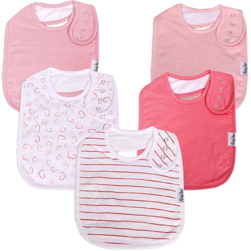 KiddyStar Double Layer Bandana Bibs - Thick, Multi Snaps, Organic Cotton - Soft & Absorbent - For Drooling, Teething, Feeding - Image 1