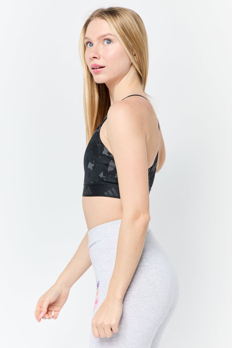 Adidas Women Brand Logo Padded Sports Bra, Black - Image 3
