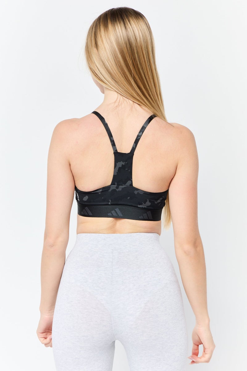 Adidas Women Brand Logo Padded Sports Bra, Black - Image 4