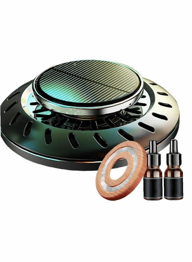 SYOSI Car Air Fresheners, Solar Car Aroma Diffuser Car Interior Accessories, Solar Rotating Cologne Aromatherapy Essential Oil Diffuser Fragrance (Black) - Image 1