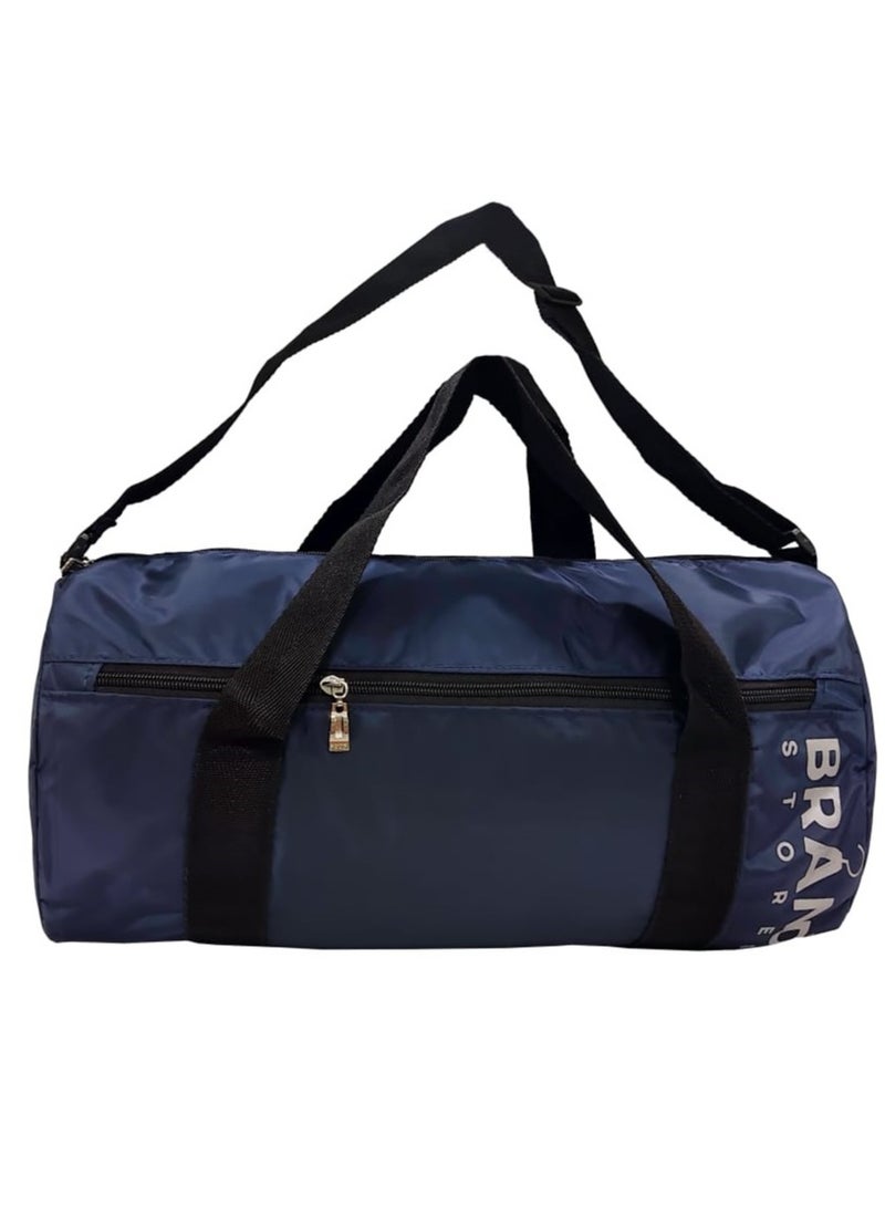 Brand Stores Canvas Large Duffle Gym Bag -Brand Stores- Dark Blue - Image 1
