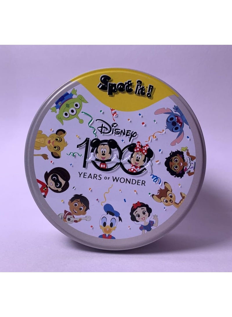 HIHILOOK Spot-It! Disney 100th Anniversary Edition Dobbles| Fast-Paced Matching Card Game | Fun for Kids Ages 6+ | 2-8 Players | 15-Minute Playtime - Image 1