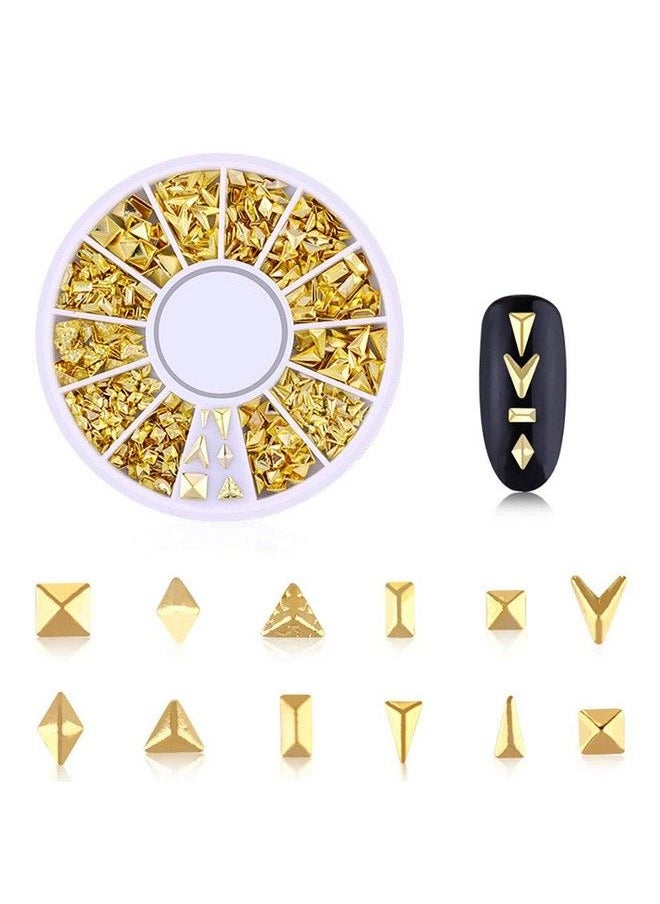 DANNEASY - 3D Nail Charms Metal Nail Art Studs Gold Nail Jewels Silver Hollow Star Moon Shell Flower Manicure Decoration Salon With 1Pc Curved Tweezers Wax Pen (6 Wheels) - Image 1