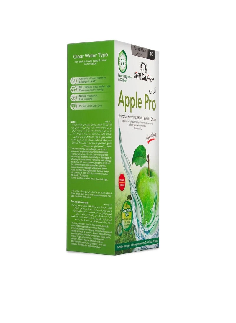 Swift Swift Apple Pro ( Natural Black ) Hair Color - No Ammonia - 100mlx2  - Image 3