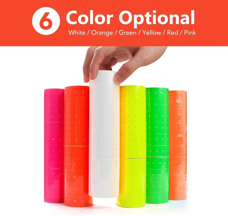Hatisan 8 Digits Price Tag Gun Kit with 5000 Sticker Labels and 3 Ink Refill， Label Gun Pricing Guns for Office， Retail Shop， Grocery Store Organization Marking (30 Roll Saffron) - Image 5