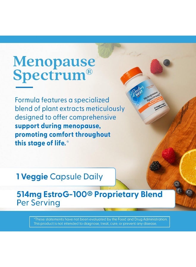 Doctor's Best Menopause Spectrum with EstroG-100, Non-GMO, Vegan, Gluten Free, Soy Free, 30 Veggie Caps - Image 4