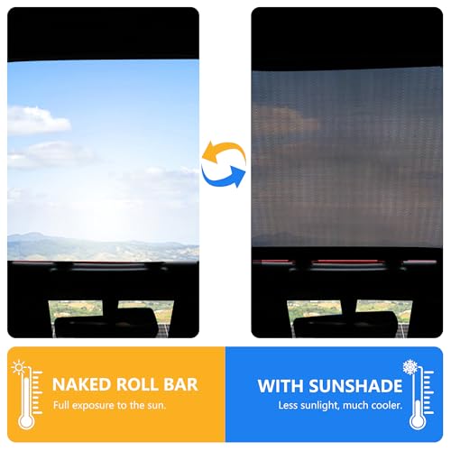 RERPRO Sunshade for 2018-2023 Jeep Wrangler JL JLU 2 Door 4 Door Front Mesh Sun Shade JL Sunshade Bikini Soft Top Roof Cover Net Accessories, Blocks UV, Wind, Noise, Black - Image 3