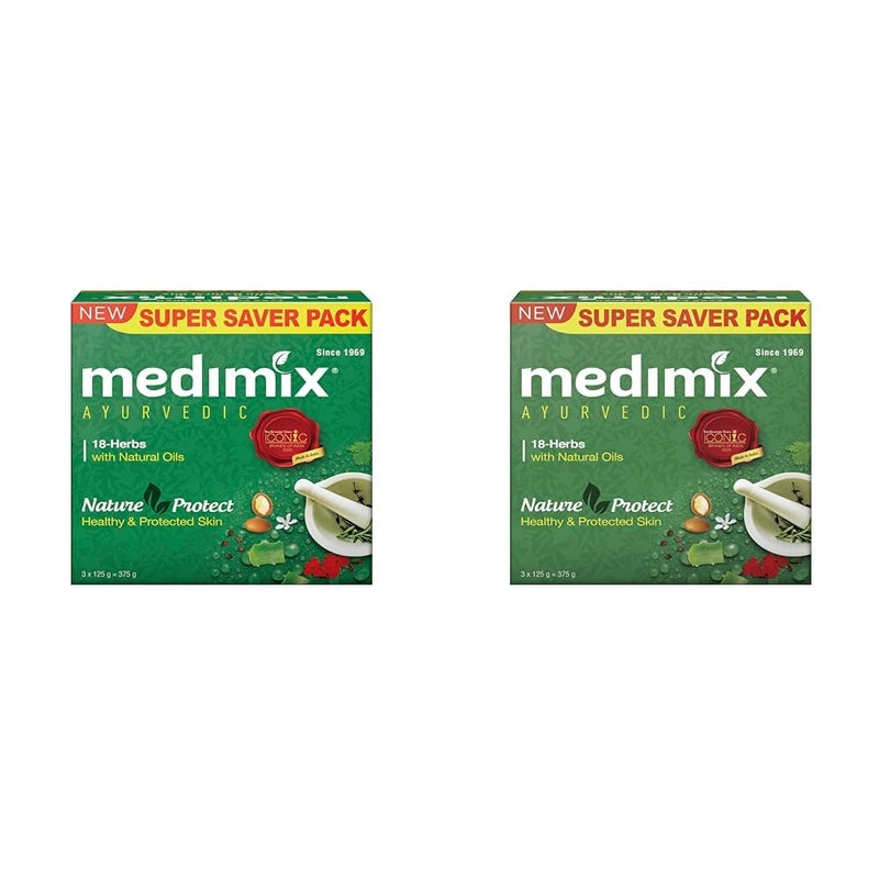 Medimix Medimix Ayurvedic Classic 18 Herbs Bathing Soap 125g Combo Pack of 6  Natural Oils For Healthy  Protected Skin  Shop Herbal  Natural  Parabenfree  Sulphatefree  100 Vegan - Image 1
