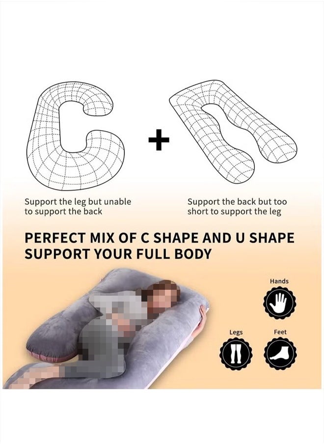 Fitness World U-Shaped Pregnancy Pillow Full Body Maternity Support Pillow(62"x 28")  - Image 4