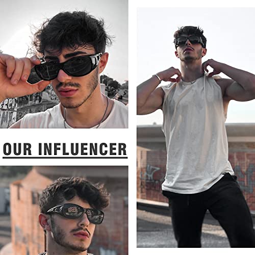 DUCO Polarized Wraparound Fitover Glasses Wear Over Sunglasses for Men Women UV Protection Sun Glasses 8954 (Black Frame Gray Lens) - Image 2