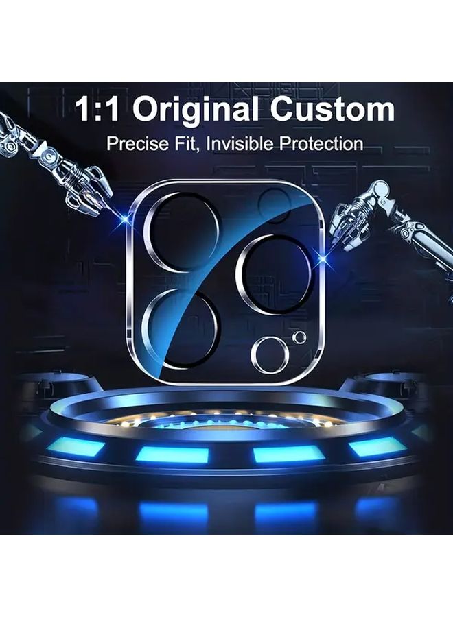 قطعتان 13 مقاس واقي عدسة كاميرا iPhone 14 15 بلس 9H صلابة زجاج مقوى - Image 4