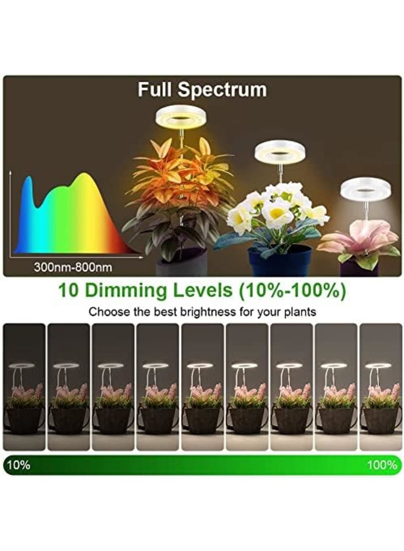 SYOSI LED Grow Light, Full Spectrum Growing Lamp for Indoor Plants, 9 Adjustable Brightness 180° Rotatable Light Panel, Height Adjustable with Auto On/Off Timer 3/9/12hrs, For Small Plants (Warm White) - Image 3