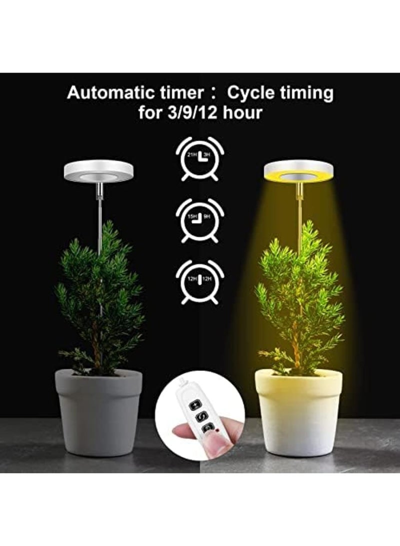 SYOSI LED Grow Light, Full Spectrum Growing Lamp for Indoor Plants, 9 Adjustable Brightness 180° Rotatable Light Panel, Height Adjustable with Auto On/Off Timer 3/9/12hrs, For Small Plants (Warm White) - Image 2