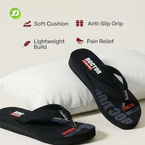 DOCTOR EXTRA SOFT Women's Care Orthopaedic and Diabetic Super Comfort Dr Sliders Flipflops and House Slippers for Women’s and Girl’s Womens-D-21-Black-8UK - Image 4