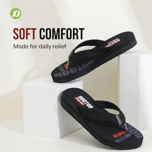 DOCTOR EXTRA SOFT Women's Care Orthopaedic and Diabetic Super Comfort Dr Sliders Flipflops and House Slippers for Women’s and Girl’s Womens-D-21-Black-8UK - Image 3