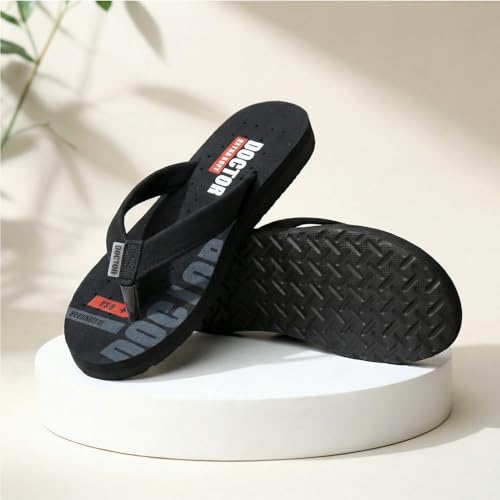 DOCTOR EXTRA SOFT Women's Care Orthopaedic and Diabetic Super Comfort Dr Sliders Flipflops and House Slippers for Women’s and Girl’s Womens-D-21-Black-8UK - Image 2