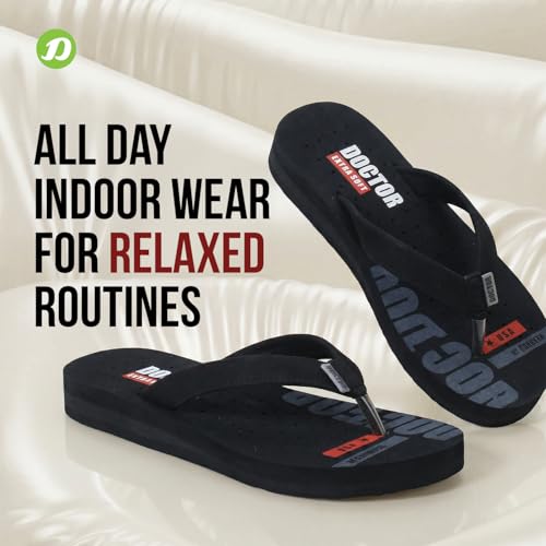 DOCTOR EXTRA SOFT Women's Care Orthopaedic and Diabetic Super Comfort Dr Sliders Flipflops and House Slippers for Women’s and Girl’s Womens-D-21-Black-8UK - Image 5