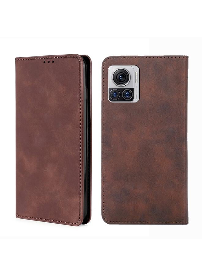 اس-توب جراب لهاتف Motorola Edge X30 Pro 5G/Edge 30 Ultra Skin Feel جراب هاتف جلدي مغناطيسي أفقي قابل للطي - Image 1